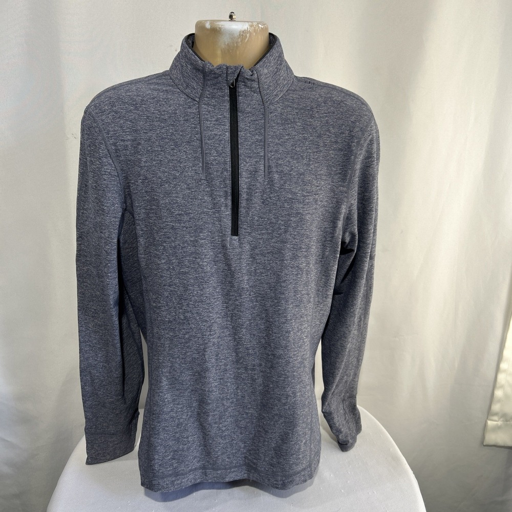Lululemon Surge Warm 1/2 Zip Shirt Top Pullover Men's Sz S Blue Yoga Run